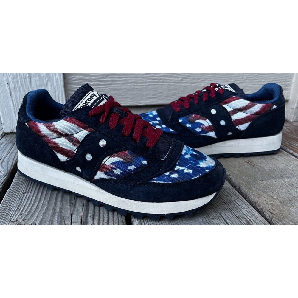 Saucony Patriotic Flag Navy Red White Athletic Sneakers